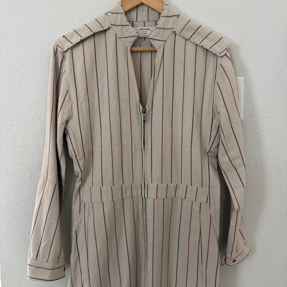 One teaspoon tan pinstripe jumpsuit